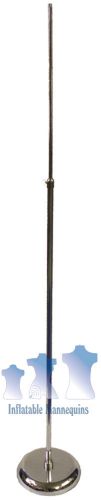 MS3TR - Mannequin Stand, Tall Chrome Adjustable w/8&#034; Round Base