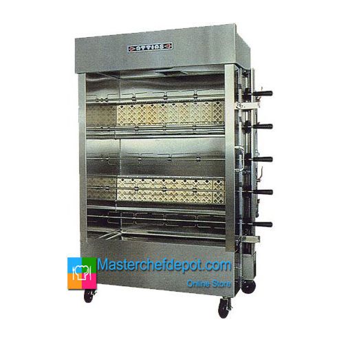 New attias 2bk-5sp seven spit gas rotisserie oven 20 chicken capacity for sale