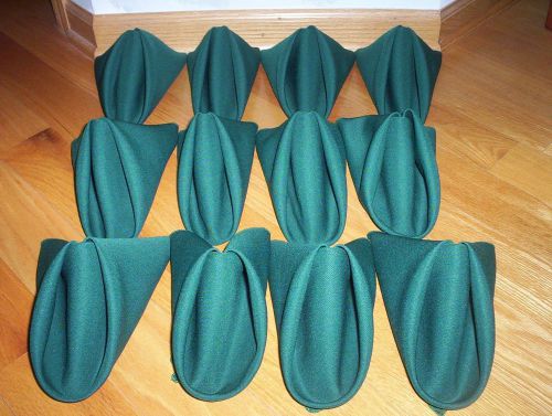 12 Hunter Green Cloth Napkins 17&#034; X 17&#034; Formal Meal Catering Weddings