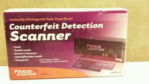 New in box fraud fighter by uveritech pos-15 counterfeit detection scanner for sale