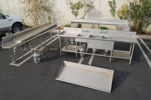 3 Compartment Stainless sink dishwasher tables/clean/dirty Disposal Commercial