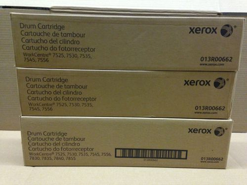 Lot of 3 xerox drum 013r00662 13r662 for wc 7525 7530 7535 7545 7556 for sale