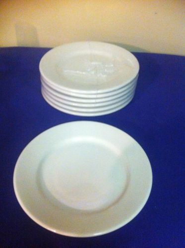 Buffalo china 9&#034; round plate - lot of 18 - ivory, rolled edge undecorated #512a for sale