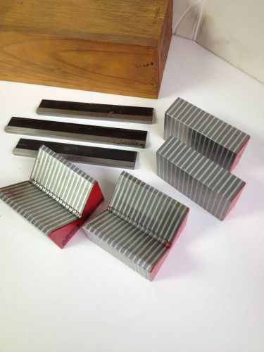 Magnetic chuck v blocks and parallel blocks  3 starrett parallels for grinder for sale