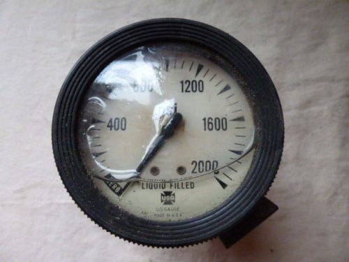 USG Liquid/glycerine filled steampunk PSI gauge 0-2000