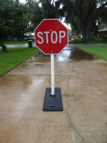 8 municipal grade &#034;impact recovery system&#034; movable stop signs for sale