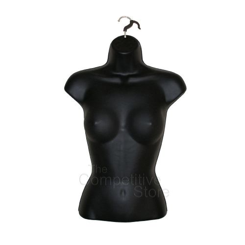 Female torso black mannequin form - great display for small - medium sizes for sale
