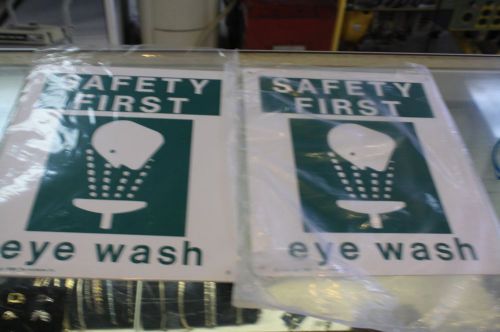 2 emergency eyewash station signs  plastic 10&#034; x12&#034;   ~~~~~~~~brand new for sale