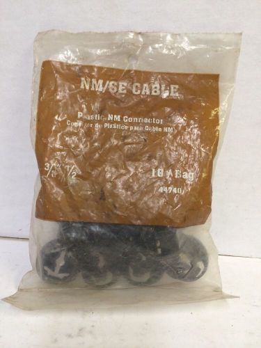 Bag Of 10 Plastic NM Connector 3/8&#034;-1/2
