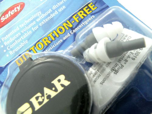 Hi-Fi Earplugs, Distortion-Free, for Musicians &amp; Concertgoers, Reusable, New, ++