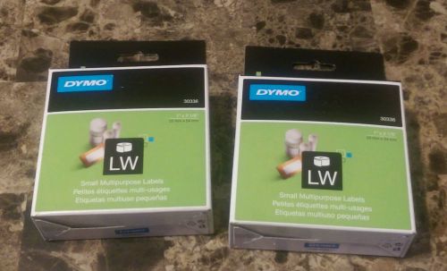 Two Dymo 30336 LW Multipurpose Labels, Small, 1&#034;x2-1/8&#034;, 500 Labels/RL, White