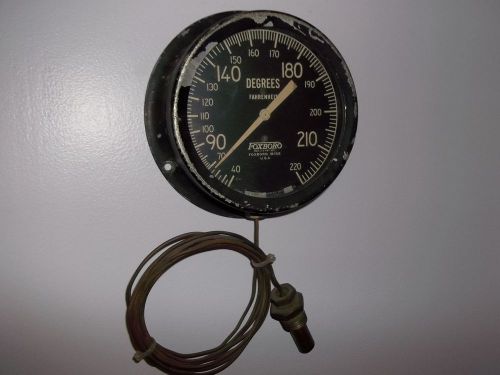 FOXBORO TEMPERATURE GAUGE Copper wire &amp; Immersible Bulb WORKS Industrial TRAIN