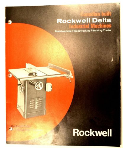 Canadian built rockwell delta industrial machines dealer info sheets 1973 #rr60 for sale