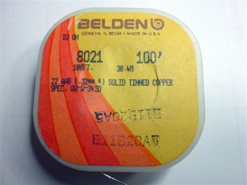 100&#039; Belden 8021 Bus Bar Wire 22 AWG Solid Tinned Copper Conductor Lead/Hook-Up