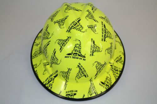 New custom msa v-gard (full brim) hard hat w/fas-trac ratchet don&#039;t tread on me for sale