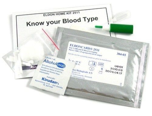 (10) EldonCard Blood Type Test Kit A AB B O rh Typing Testing Kits Eldon Card