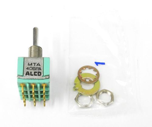 New Alco MTA406PA 4 Pole Bat Handle 1/4&#034; On-On-On Mini Toggle Switch. MS
