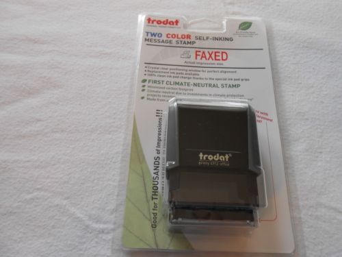 Trodat 3/4&#034; x 1-7/8&#034; FAXED stock message rubber stamp