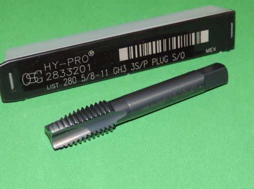 Osg hy-pro 5/8-11 spiral point plug tap gh3 3fl hsse steam oxide for sale