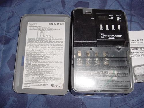 Intermatic spst electronic 24hr timer time switch cat#  et100c new for sale