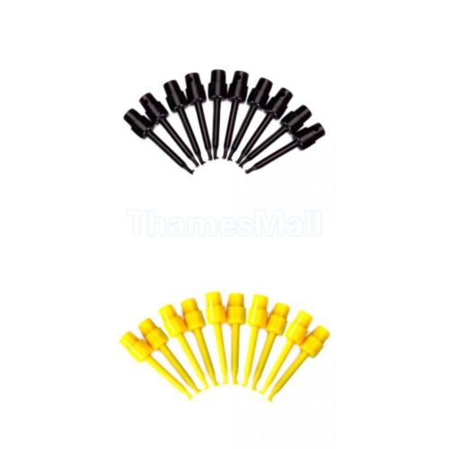 20pcs 5.8cm Black +Yellow Mini Hook Clip Grabber Test Probe for Component SMD IC