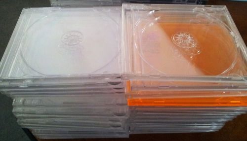 Lot of 46 CD STANDARD JEWEL CASES Clear + Black Perfect Condition