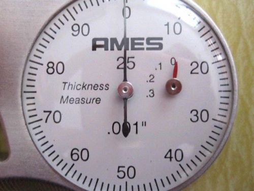 AMES Thickness Pocket Measure Gauge #25 Machinist Tool Metal Micrometer In Case