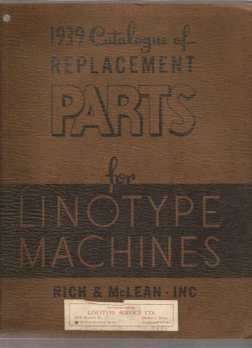 Lot of 6 Old Linotype Printing Machine Parts &amp; Supplies Catalogs 1926-1939