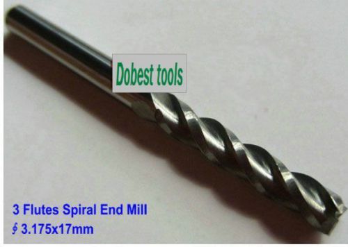 10pcs 3.175*17mm Three Flutes Carbide Cutters, End Mill Tools,CNC Router bits