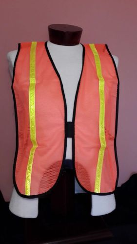 MCR Safety V211R Polyester Mesh Safety Vest 3/4&#034; Lime Stripe One Sz Fits Most FR