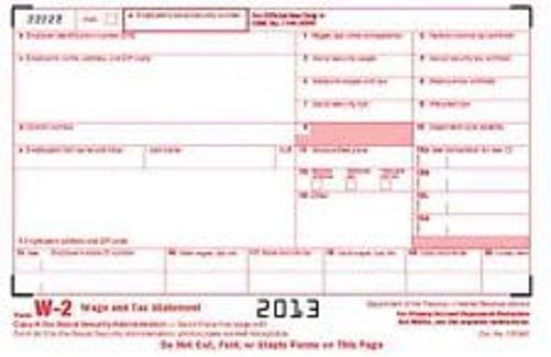 2013 W-2 Tax Forms - 4 pt - enuf for 96 employees w/envelopes; 1 W-3; Free Ship