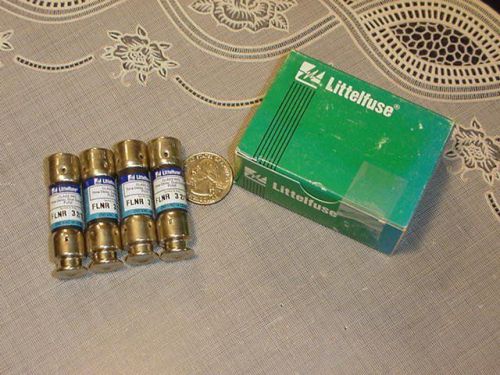 Box of FOUR (4) Littelfuse FLNR3 2/10 Fuses Class RK5 Time Delay 250V or Less