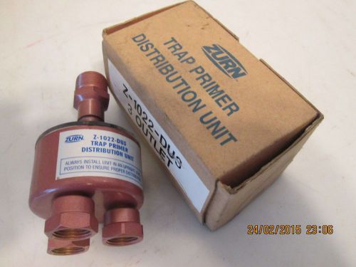 New 1/2&#034; zurn z-1022-du3 z-1022 3 outlet trap primer distribution unit drain for sale