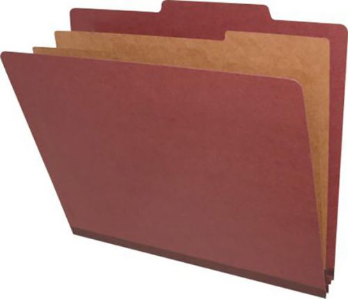 Red Pressboard Letter 2 Dividers Classification Folders Qty. 40