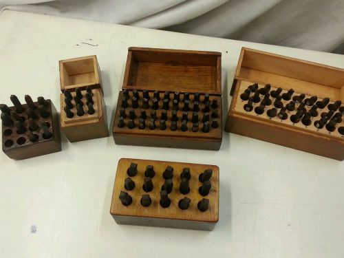 Number and letter punches different size dif made out of metal vintage