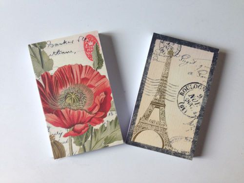 Set of 2 small Eccolo World Traveler Series Notepads Lined Flower Eiffel Paris