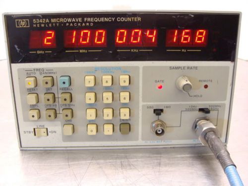 Hp / agilent 5342a microwave frequency counter w/ option 001 &amp; 002 18ghz tested! for sale