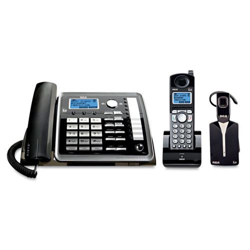 Visys 25270re3 two-line corded/cordless phone system with cordless headset for sale
