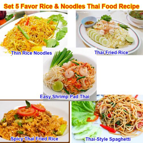 Set5 Delicious Rice Noodle Thai Food Recipe Asian Dish Cooking Kitchen Email PDF