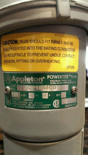Appleton Powertite Plug ACP1044CD 100amp