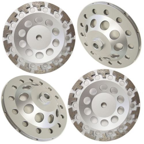4PK 7” T-Seg Concrete Diamond cup wheel for Anger Grinders - 5/8”-11 Arbor