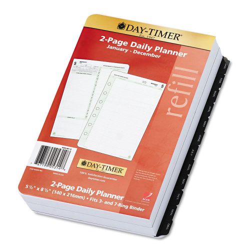 Day-Timer Reference Dated Two-Page-per-Day Organizer Refill, 5-1/2 x 8-1/2, 2015