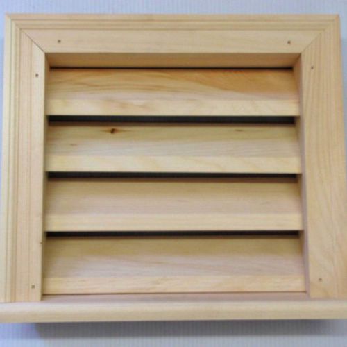 Wood Louvered Vent - Unfinished Pine - 15&#034;x16&#034;x3.5&#034; - Interior Screen Vent