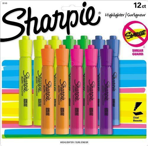 Sharpie Accent Tank-Style Highlighter  12-Pack  Assorted Colors (25145)