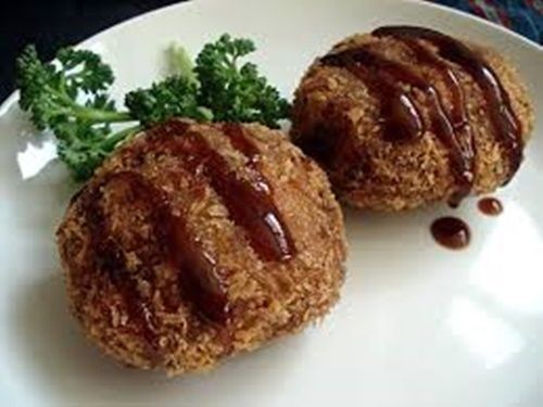 Japanese deep fried hamburger cutlets - food menchi-katsu recipe pdf file emai for sale