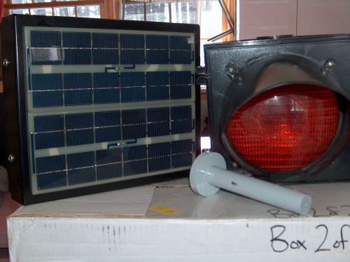 TWO SOLAR TRAFFIC STOP SIGN BEACONS - 8&#034; JSF TECHNOLOGIES