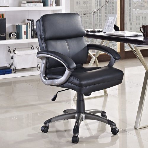 Modway Furniture’s Stellar Mid-Back Vinyl-Black Executive Office Desk Chair