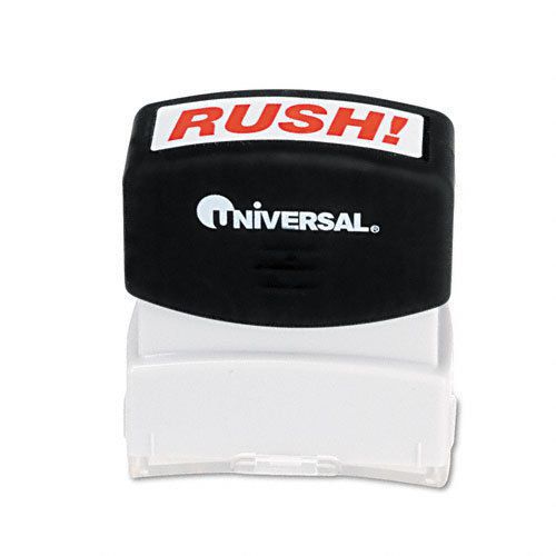 Universal Pre-Inked/Re-Inkable Message Stamp, RUSH - RED - 10012