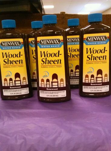 Lot of (5) Minwax 12 Oz Rosewood Water Based WoodSheen Wood Stain