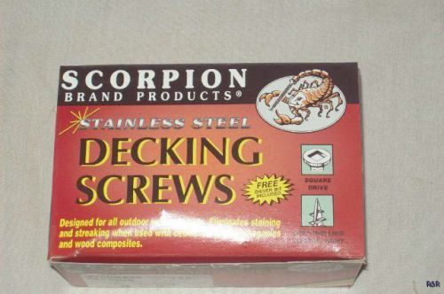 *Scorpion #8x1 1/2&#034; Stainless Steel Exterior Decking Screw*800 Pcs*MIB*Wood*Deck